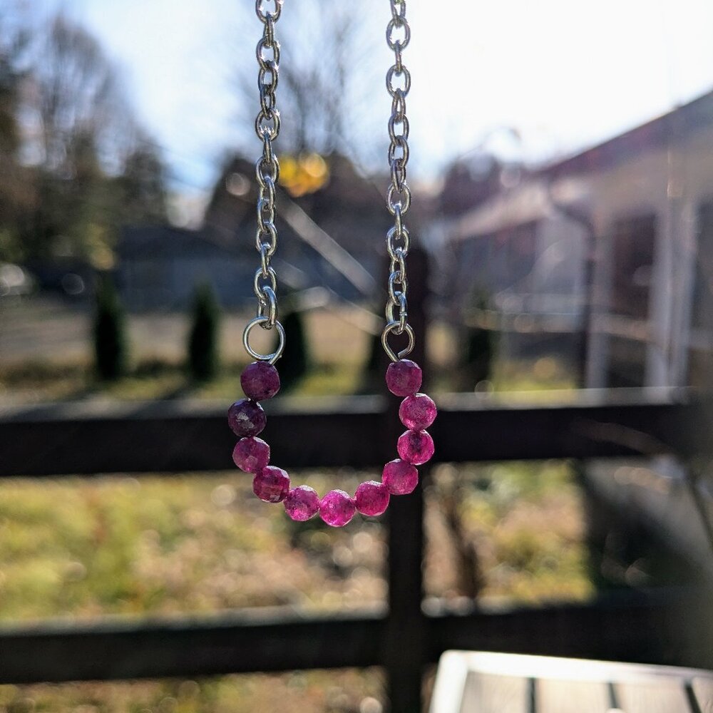 Genuine Red Ruby Gemstone Necklace - image 6